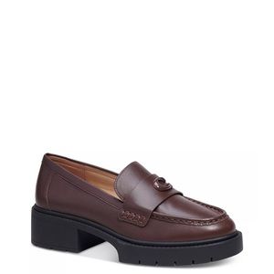 Coach Leah brown leather loafer